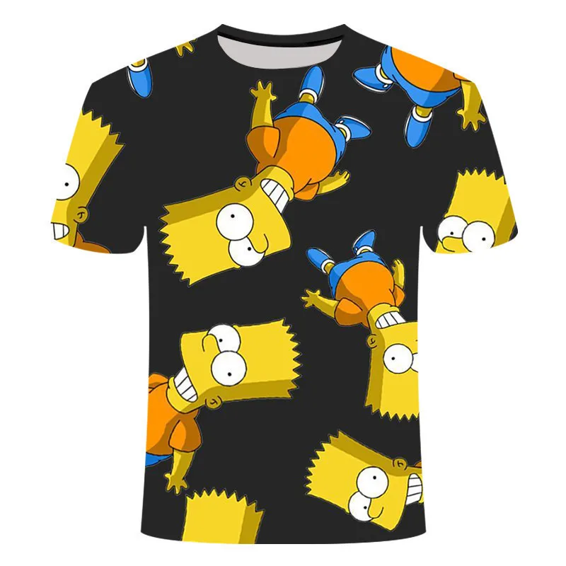 Neues THE SIMPSONS 3D-Druck-T-Shirt für Kinder und Erwachsene, Cartoon-Animations-Grafik, lässiges, bequemes Streetwear-Oberteil für den Außenbereich – Detail 6