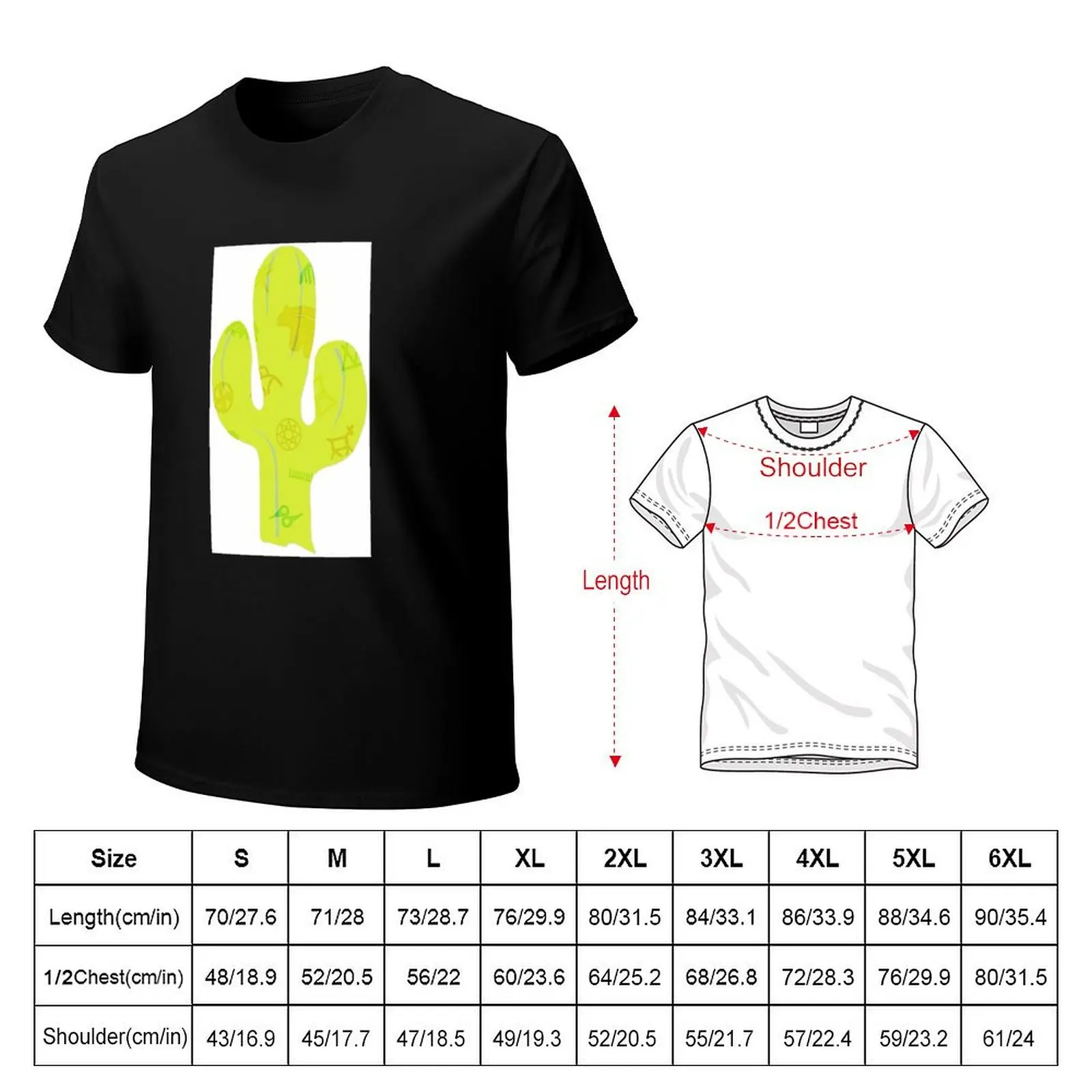 SOUTHWEST NATIVE AMERICAN SYMBOLS CACTI T-Shirt Stretch Fabric Comfort T-Shirt