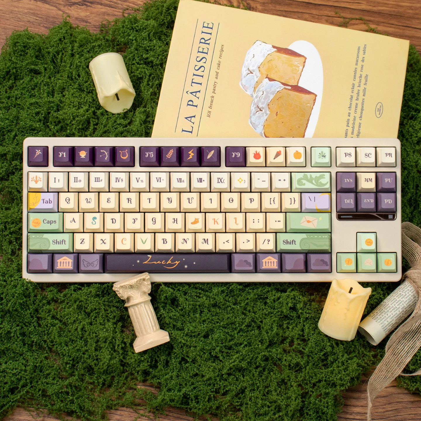 God Mess Hermes Theme Mechanical Keyboard Keycap PBT Thermal Sublimation Complete Set 154 keys Cherry profile