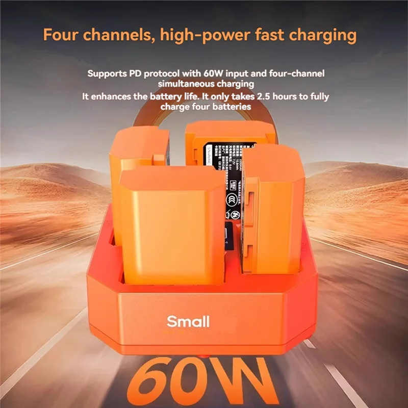 

For Sony A7m3 A7c A7s3 A7R4 A7M4 A6700 A9M2 Compatible 4-CH Camera Battery Charger 60W PD Fast Charging