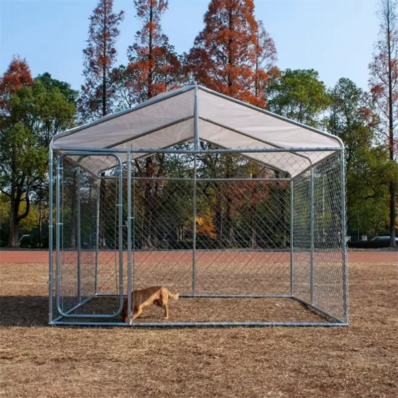 

7.5ft X 7.5ft Large Outdoor Dog Kennel with Metal Wire Breathable Design Zipper Closure