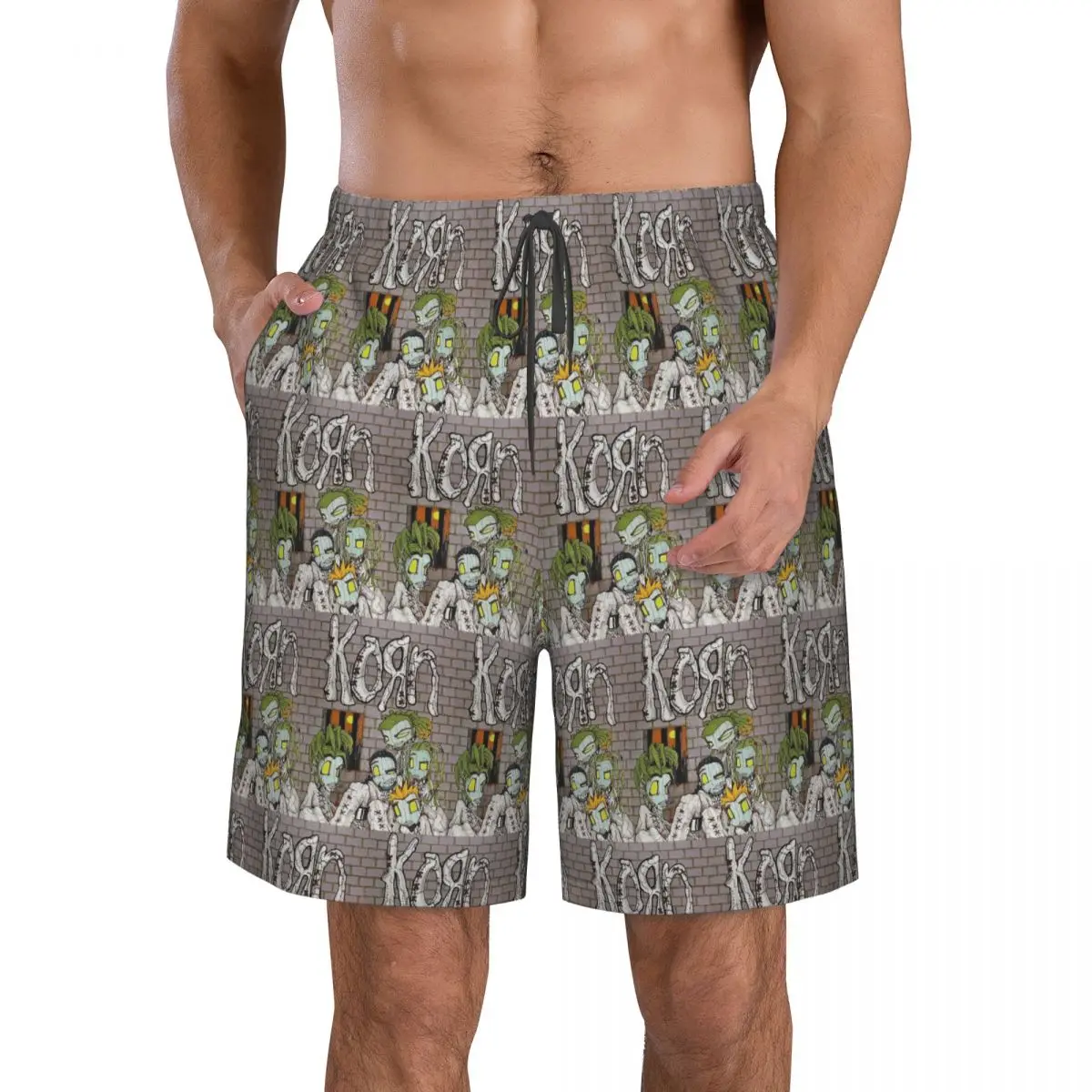

Korn Rock Band Logo Trunks Beach Board Shorts Casual Quick Dry Swim Summer Men Pants