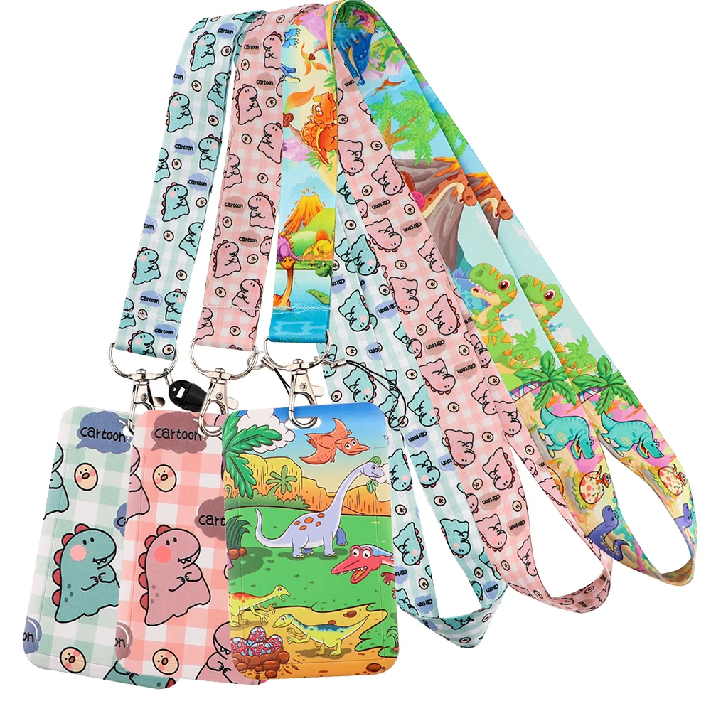 

Jurassic World Dinosaur Lanyard Card Holder Keys Chain ID Credit Card Cover Pass Charm Neck Straps Fashion Accessories Gifts