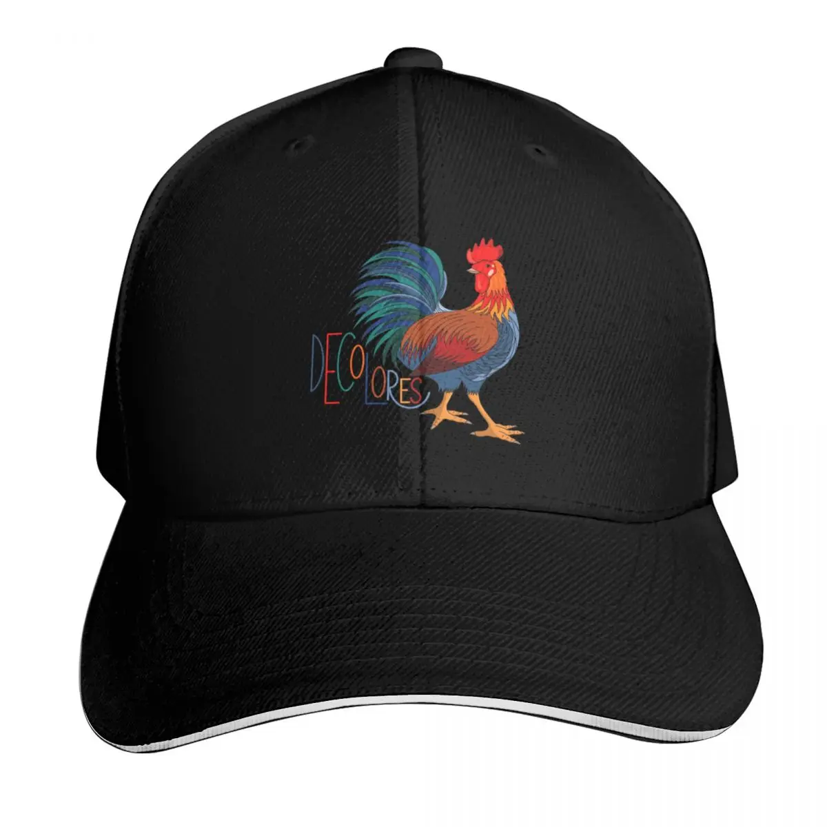 DeColores Cursillo Rooster Baseball Cap Streetwear Hip Hop Trendy Vintage Retro Embroidered Lightweight Packable