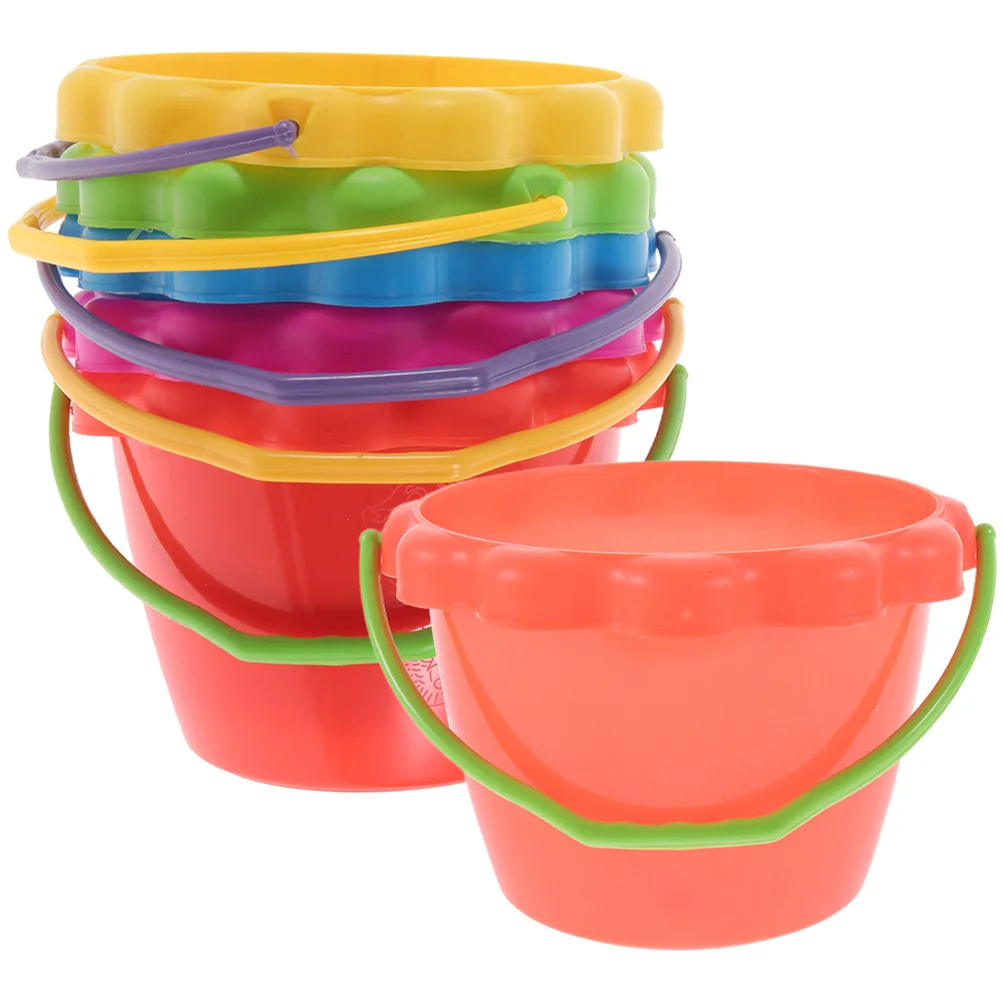 Secchio per sabbia da spiaggia, 6 pezzi, antiscivolo, durevole, per esterni, per scavo di sabbia, secchio multiuso portatile per giocare