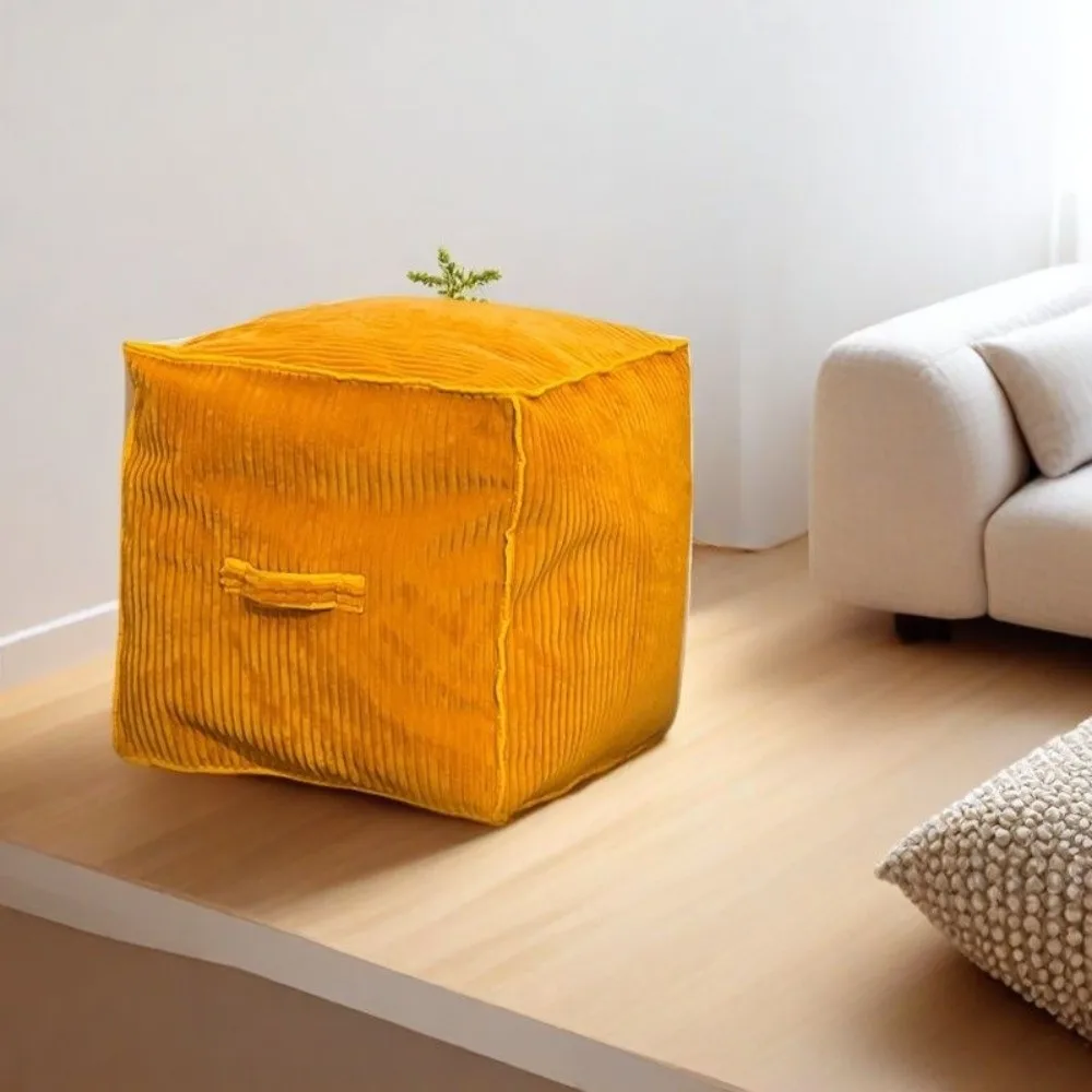 No Filling Seat Cushion Cover Japanese Style Square Storage Bag with Handle Large Capacity Sofa Footstool Cover Home Decor