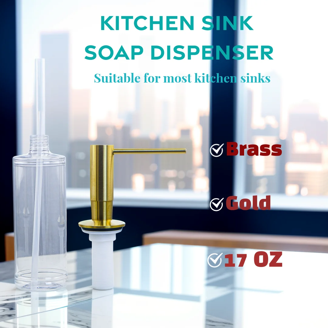 Exclusive Gold Brushed All Copper Sink Press Type Soap Dispenser – Limited Edition Luxury for Your Kitchen or Bathroom