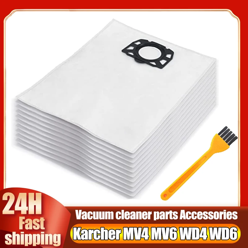 Vacuum Bags fit Karcher WD4 WD5 WD5/P MV4 MV5 MV6 Wet & Dry, 2.863-006.0 Replacement filter Hepa Dust Bags