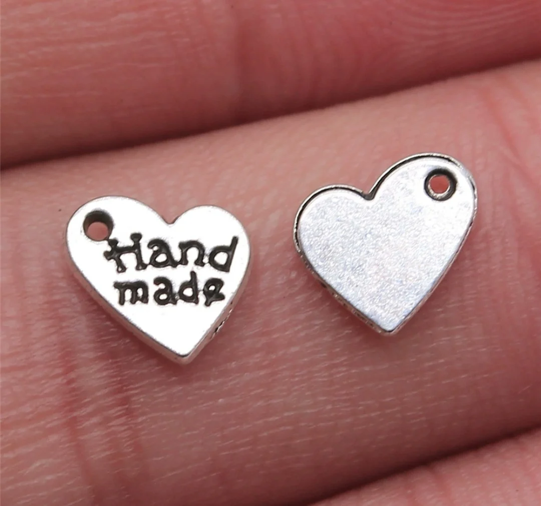 100 個 8 × 8 ミリメートル亜鉛合金金属チベットシルバー、アンティークゴールドメッキチャーム T1098 ジュエリー作成用