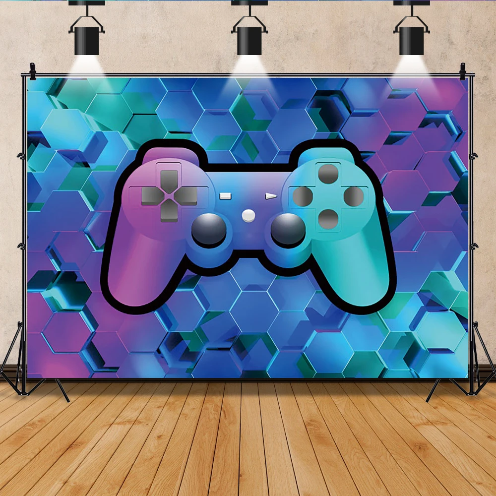 Laeacco 어린이 아기 놀이 게임 패드, 생일 파티 풍선, 만화 포스터, 초상화 사진 배경, 사진 배경