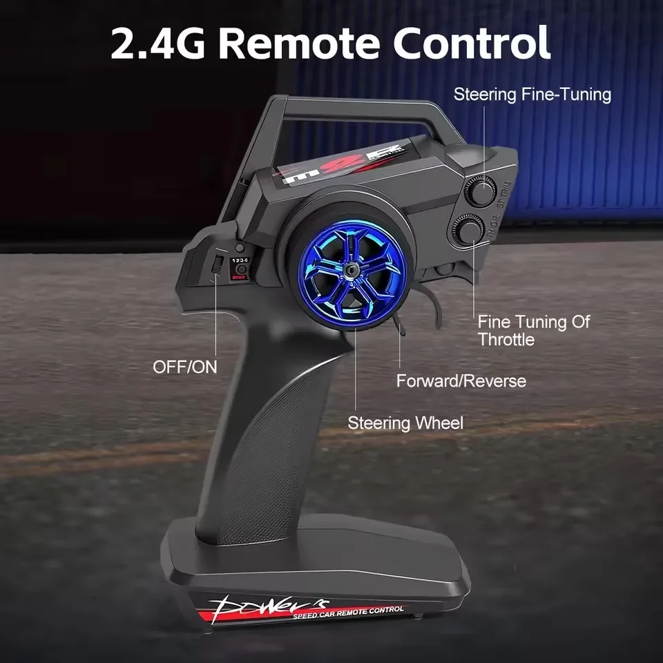 80KM/H 1:12 2.4G 4WD High-Speed Remote Control LED Linked Lighting Metal Base Off Road Climbing RC Drift Racing RC Car  Car Toys