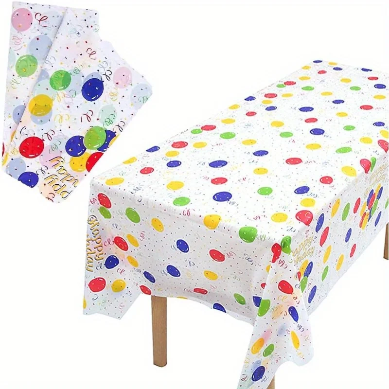 

Разноцветные воздушные шары, пластиковая скатерть, прямоугольная - 3 шт., одноразовая скатерть для вечеринки, дня рождения, украшения, принадлежности
