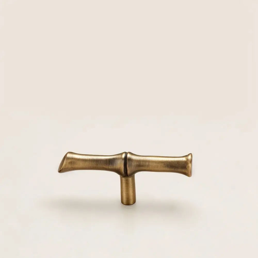 Luxury Solid Brass Bamboo Furniture Knob Decorative Drawer Pull Vintage Style Handle For Modern Wardrobe Cabinet Cupboard