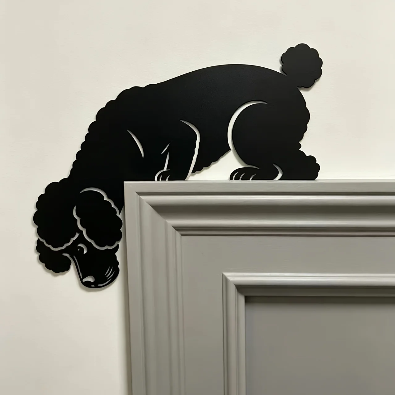 CIFBUY Poodle Metal Wall Art Iron Curious Dog Decor for Home Living Room Bedroom Gift Cute Rustic Vintage Wall Decor