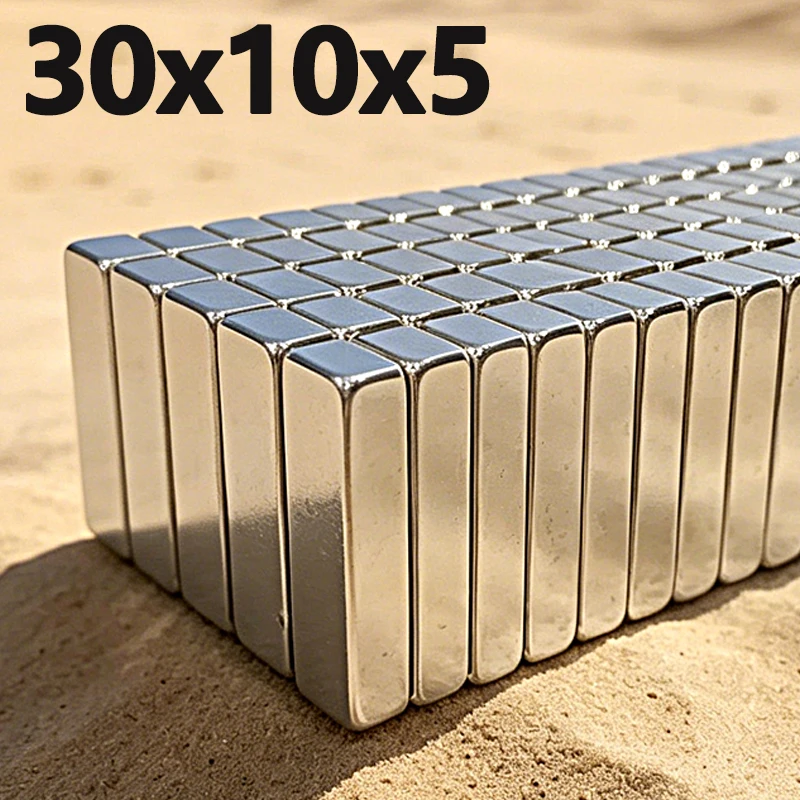 2-30pcs 30x10x5mm Magnet N35 NdfeB Permanent Magnetic Imanes Square Shape Neodymium Magnet 30*10*5mm Accessory Office Fridge Diy