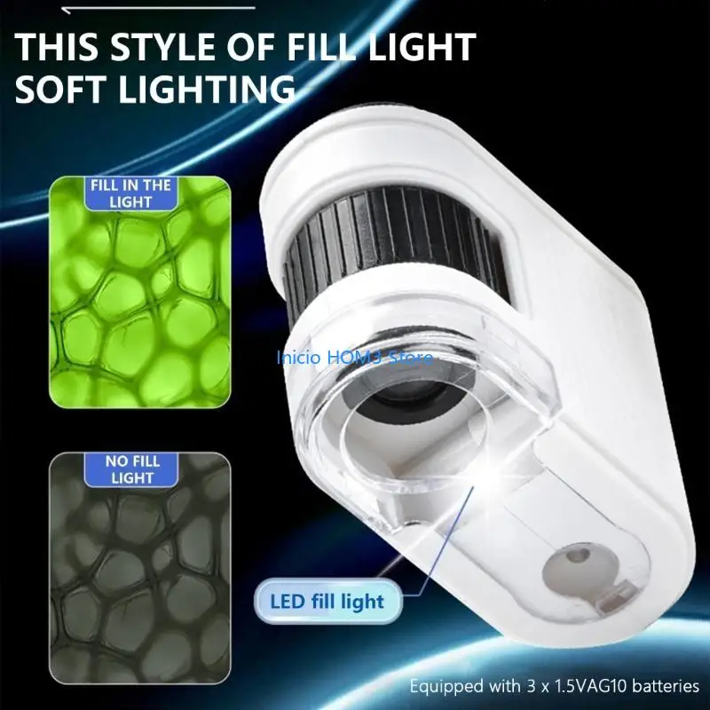 A5YD Easy to Carry Mini Microscope 1000X Zoom Versatile Small Microscope for Jewelry