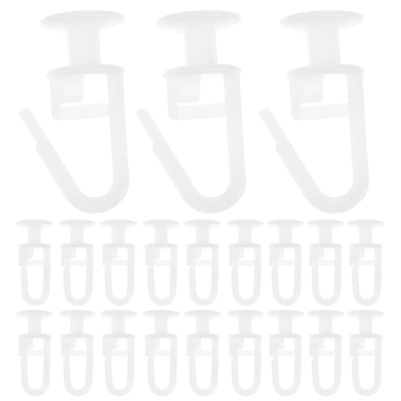 50Pcs Curtain Track Hooks PVC Curtain Gliders Silent Smooth Sliding Ceiling Rail Accessories for Home Office Drapery Hardware