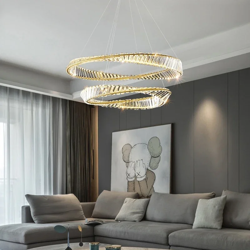 Moderne Luxus Gold LED Kristall Pendel leuchten Wohnzimmer Esszimmer Beleuchtung Glanz Dekor Kronleuchter Innen Schlafzimmer Leuchten Leuchte