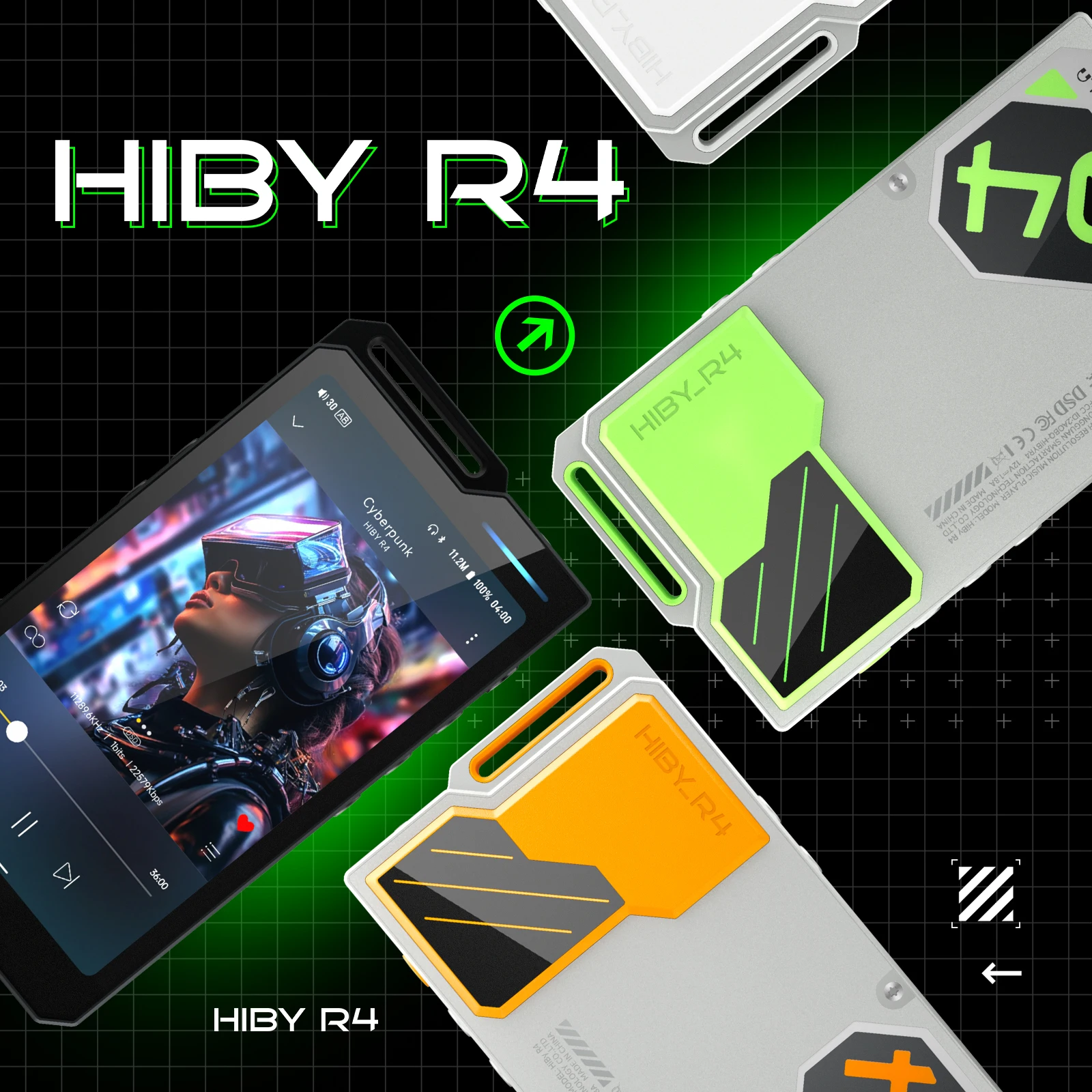 Reproductor de Música HiFi HiBy R4 ES9018Q2M*4 Android 12, MP3, Audio Bluetooth, WiFi, DSD256, MQA, DAC USB 16x, Amplificador de Auriculares, 11 Horas, 4.7'', OPA1652