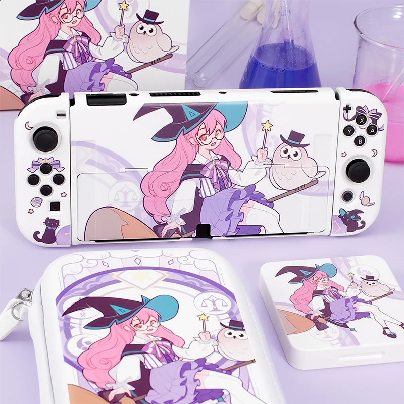 

Nintendo Switch Oled Hard PC Cover Kawaii Magic Girls Shell for Nintendo Switch Oled Console NS JoyCons Protector Housing Case