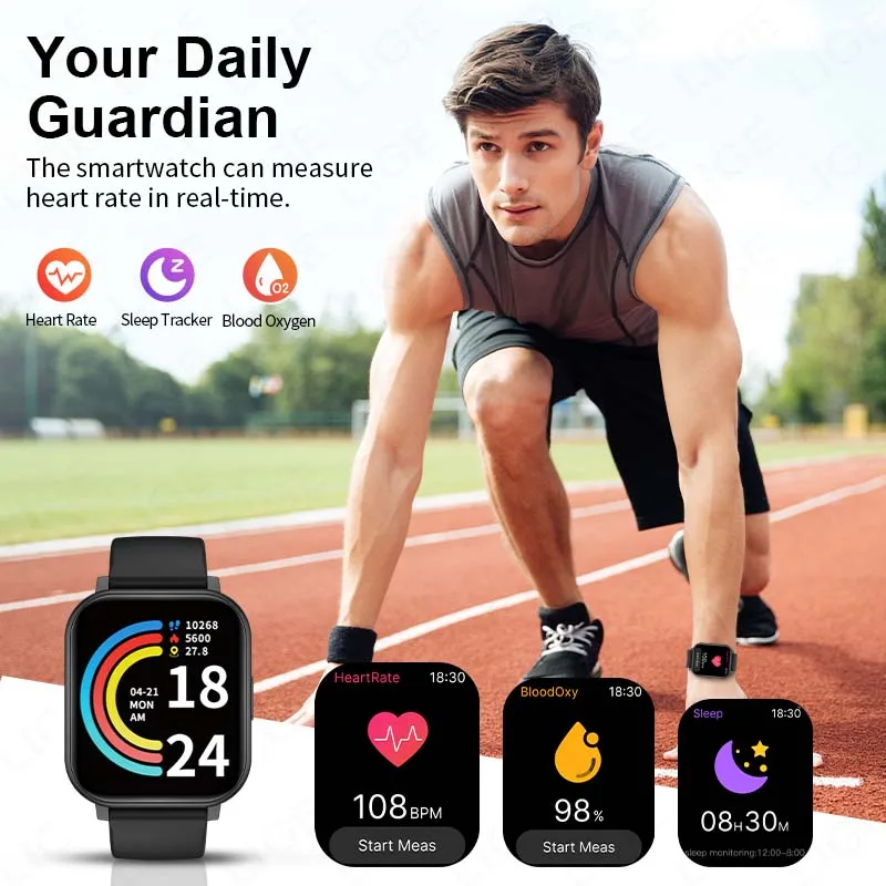 2026 LIGE Smart Watch Y28 Women Full Touch Custom Dial Heart Rate Sleep Monitor Waterproof Man Watch Sports Fitness smart watch