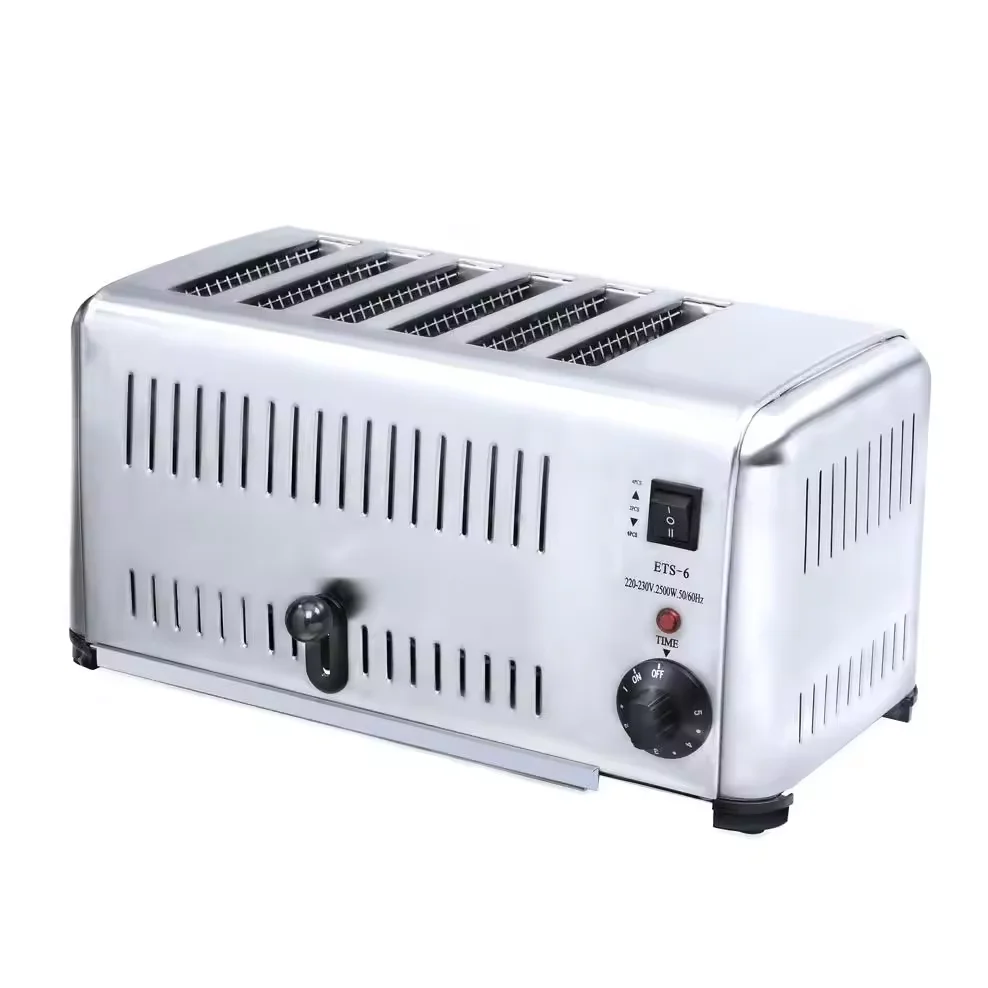 6 Slice Bread Toaster Commercial Electric Stainless Steel Breakfast Toaster