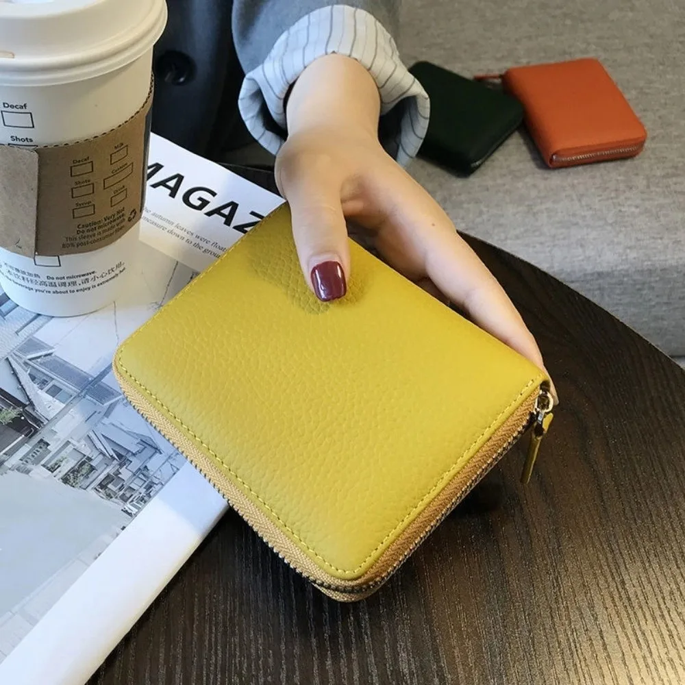جيب محفظة قصيرة معلقة بطاقة حقيبة بو الجلود متعددة الوظائف محفظة متعددة البطاقات الملونة سستة حامل البطاقة التسوق #1