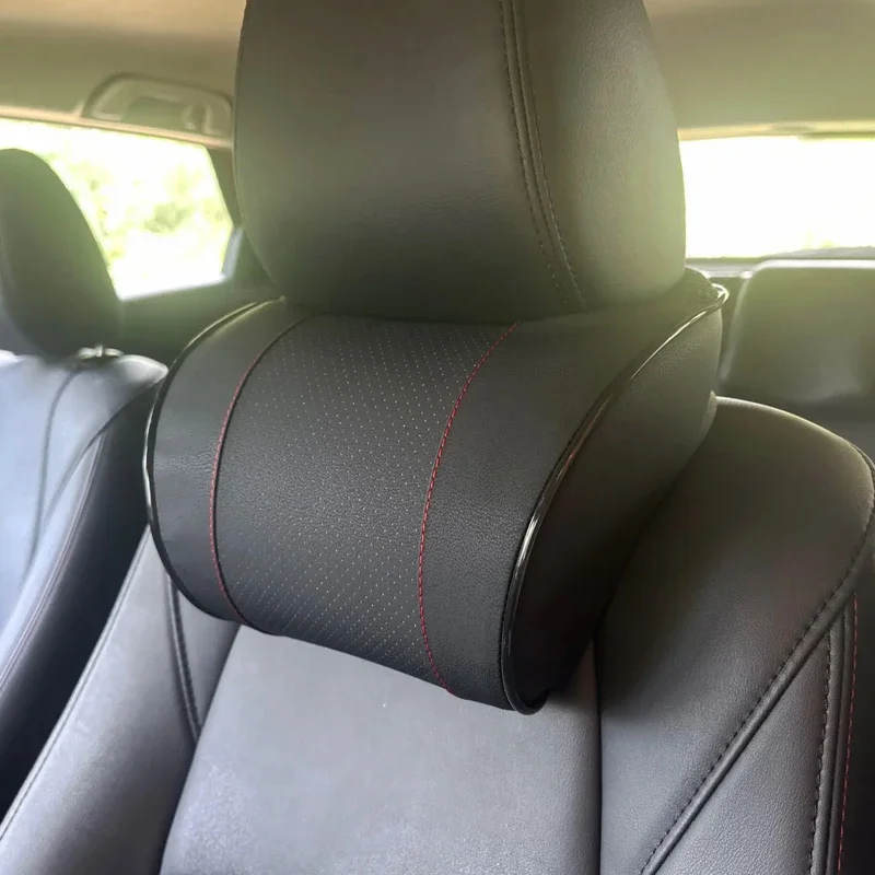 Auto-Nackenkissen aus Memory-Schaum mit PU-Lederbezug – Nackenstützkissen für die Kopfstütze für Fahrzeuginnenraum-Accessoires