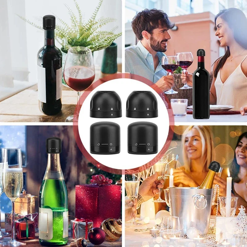 1-5PCS Vacuum Red Wine Bottle Cap Stopper Silicone Sealed Champagne Bottle Stopper Vacuum Retain Freshness Wine Plug Bar Tools