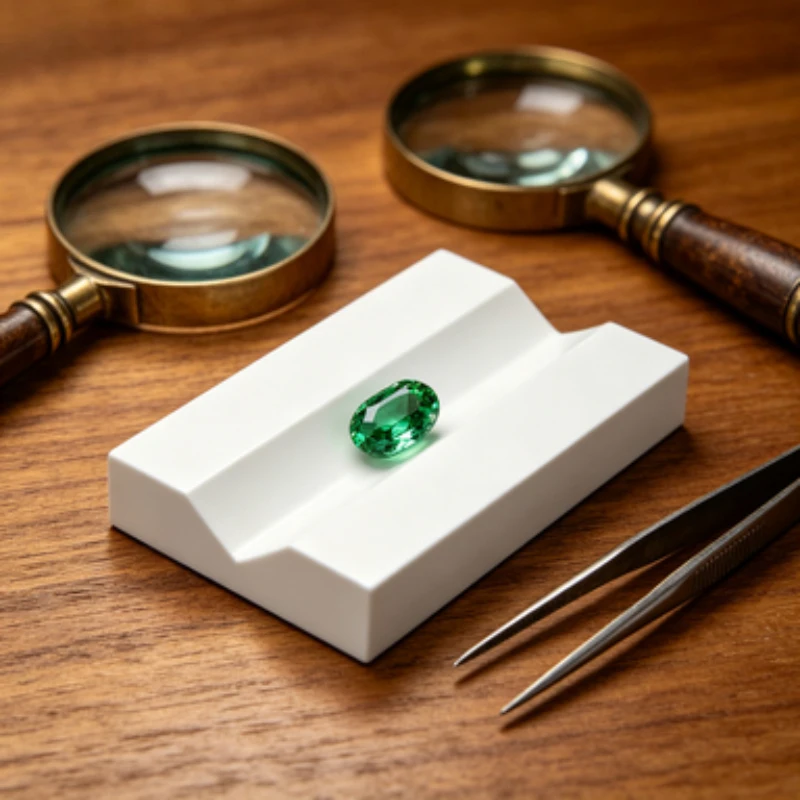White V-Groove Gem Display Stand Non-Reflective Stone Holder For Diamond  Gem Jewelry Photography Live Show Display Tool