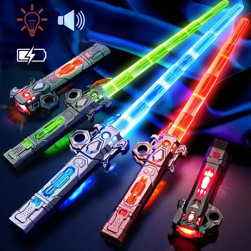 Lightsaber Starwars Telescopic Extension Rod Light Laser Sword Lights Music Children Cosplay Colorful Wand Birthday Toys Gifts