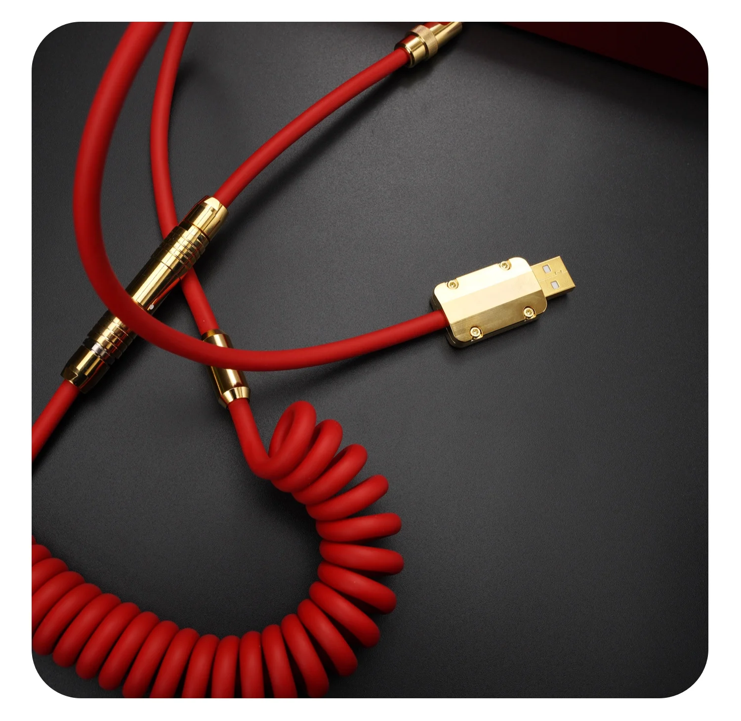 Geekcable Handleiding Diy Aangepaste Mechanische Toetsenbord Datakabel Super Elastische Serie Gouden Hardware Red Typec