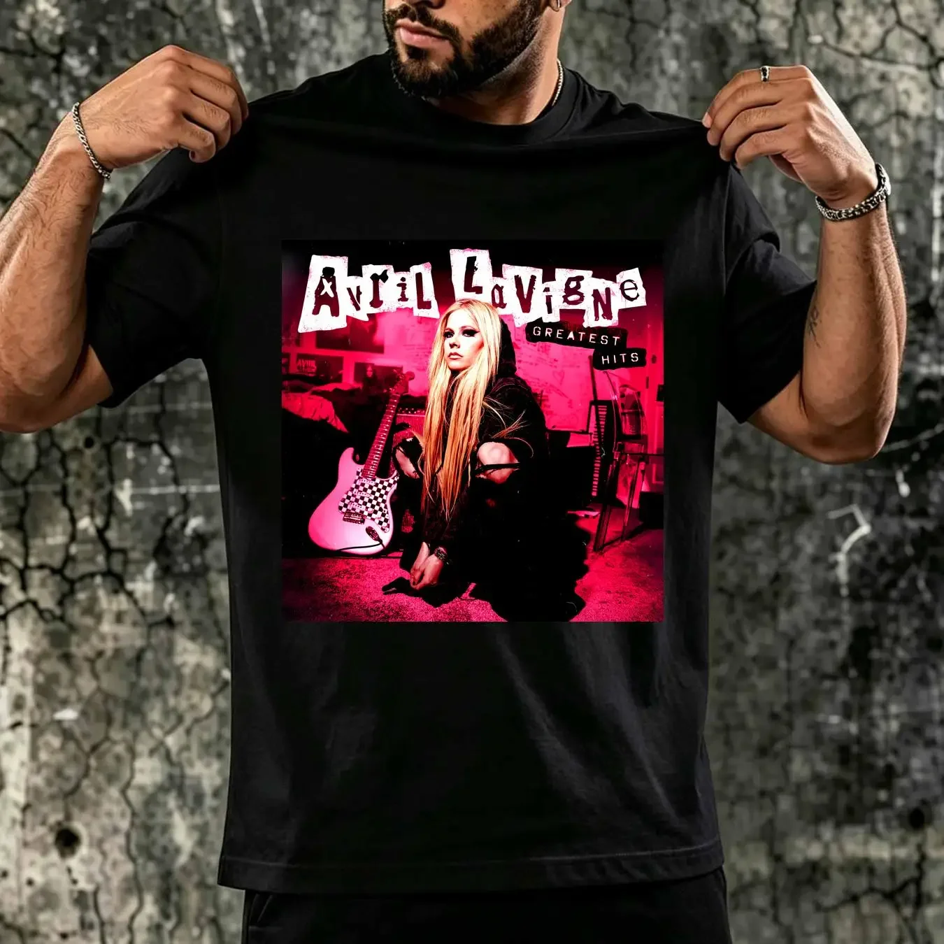 washed T Shirt Avril Lavigne Album Greatest Hits Adult All Size S To 5XL AL149 long or short sleeves vintage Washed Unisex