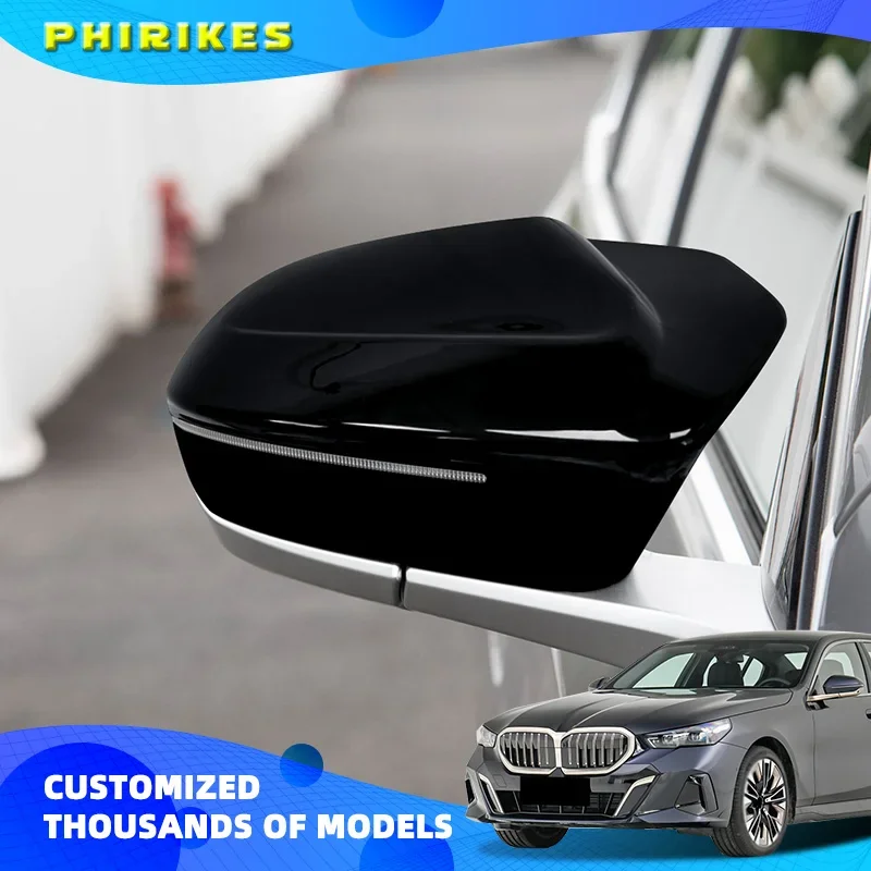 

M Look Replacement Bright Black Side Mirror Cover Caps for BMW 5 7 I5 I7 Series G60 G61 G68 G70 M5 G90 Left Hand Drive 2023-up