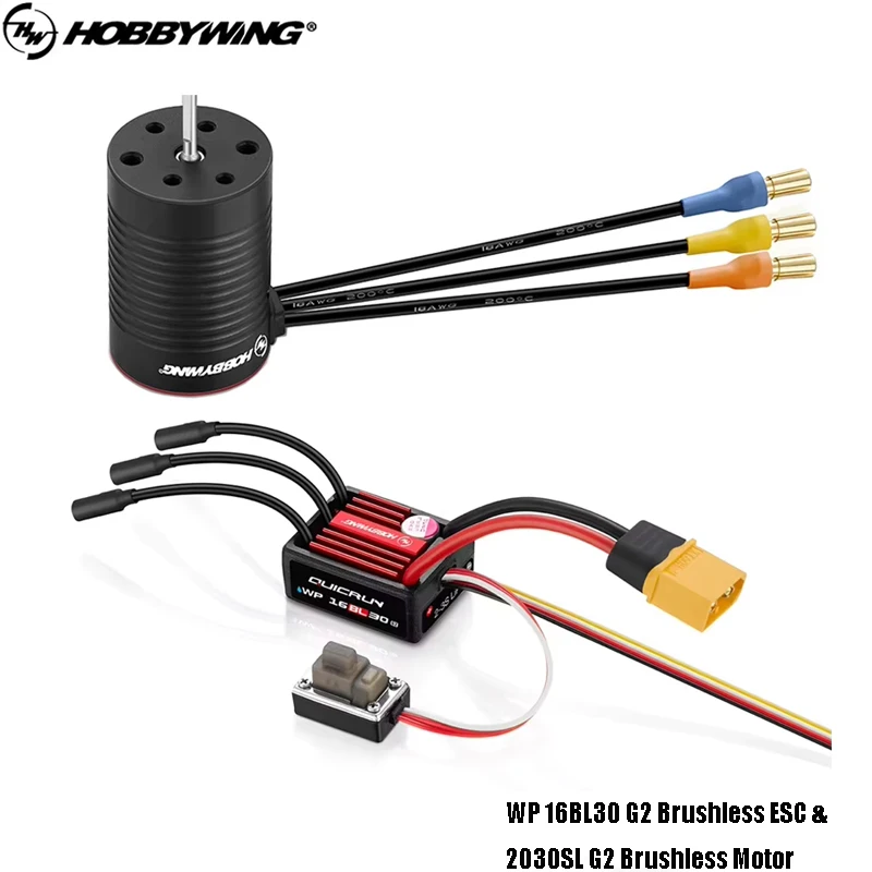 Hobbywing QuicRun WP 16BL30 G2 Brushless ESC & 2030SL G2 5000KV/6500KV/7800KV 2435SL G3 4500KV/6500KV Motor for 1/16 1/18 RC Car