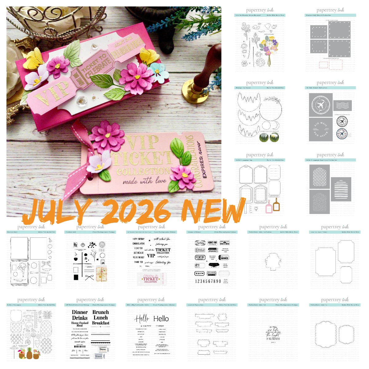 Postage Stencil Collection Big Sentiments Hello Metal Cutting Dies and Stamps Set DIY Framed