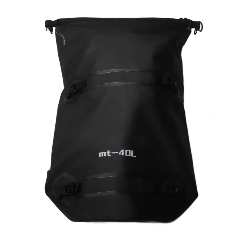 

Motorcycle Travel Bag Waterproof Fabric Large Capacity Wearproof Bike Dry Duffel Bag With 4 Quick Release Straps Black 40L
