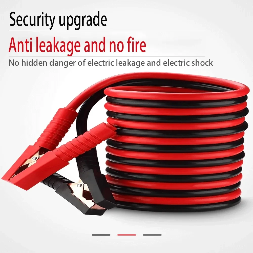 4M 6000A Car Battery Jump Cable Booster Cable Line Emergency Jump Starter Leads Van SUV Double-ended With Clamps Clips