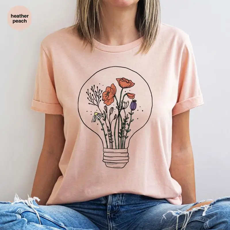 

Wildflower T Shirt Floral Bulb Flower PlanT Nature Lover Inspirational Motivational