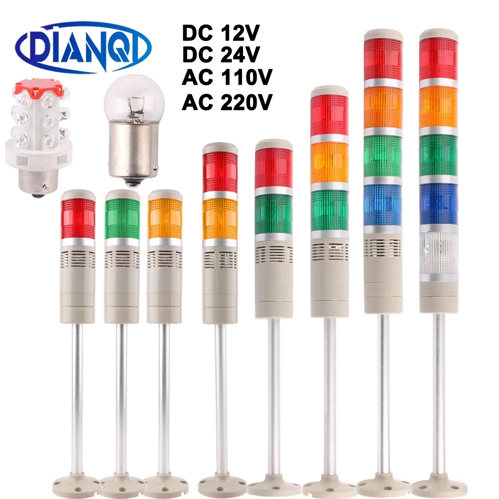 

DC12V/24V Signal Industrial Multilayer Warning Tower Stack light Lamp Alarm caution machinery 110V/220V Steady Flash Buzzer LGP