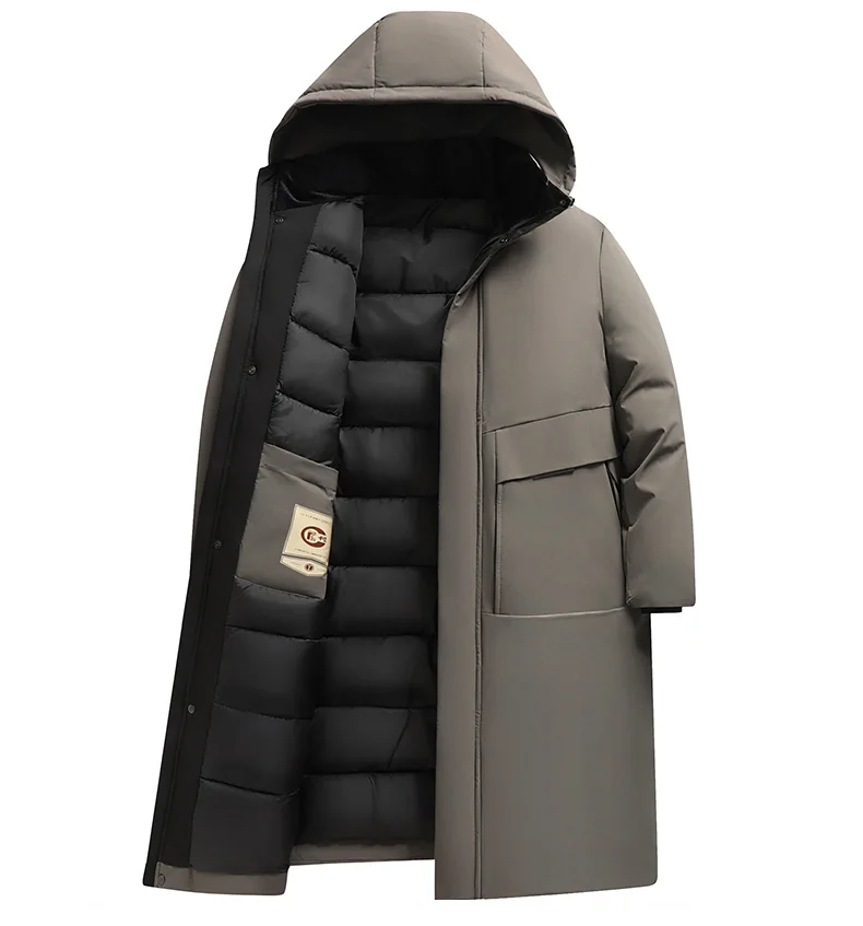 2026 new arrival winter hooded jacket long style sill-like cotton jackets men,mens fashion thicken warm parkas trench coat male
