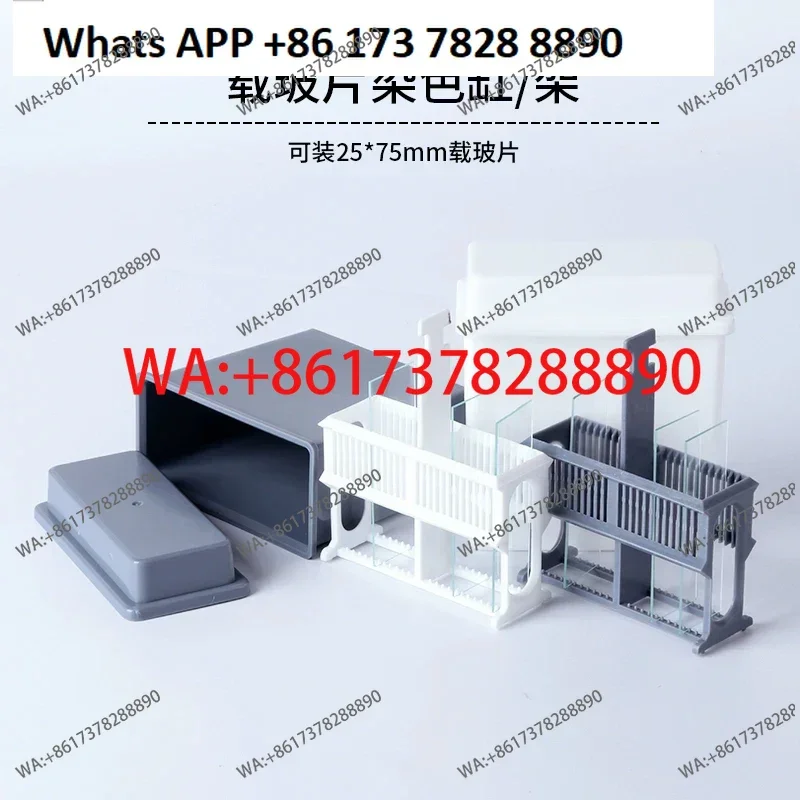 Stainless Steel Dyeing Rack Immunohistochemical Wet Box 24 Pieces Plastic Slide Rack Set Laboratory