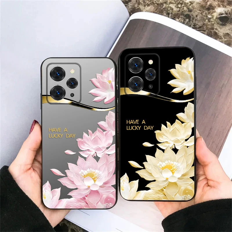 

Gradient yellow lotus For Redmi Note 9 9S 10 11 12 12S 13 Pro+ Plus 5G India 14 Pro 4G Global 14S 13C 14C TPU soft phone case