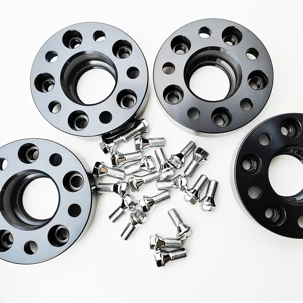 

2PCS High Quality Alloy Aluminum 6061-T6 25MM 1inches THICK 5X112 66.45MM C.B WHEEL SPACER+ 10PCS 14X1.5 BOLT FOR Audi a4 b8