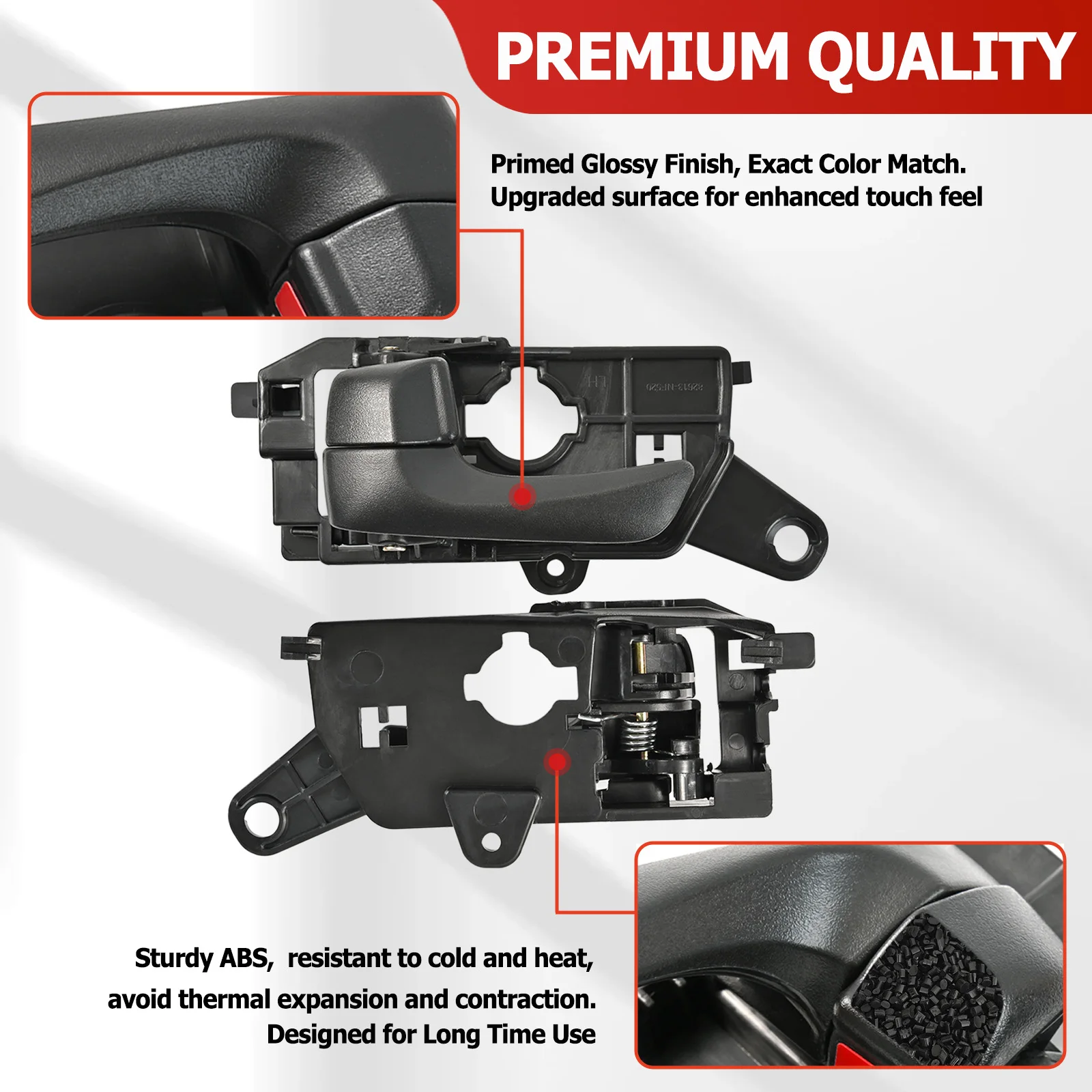 1PCS For Hyundai Sonata 2008 2009 2010 Black Textured Plastic Interior Door Handle Front Left Driver Side Replaces 82610-3K520HZ