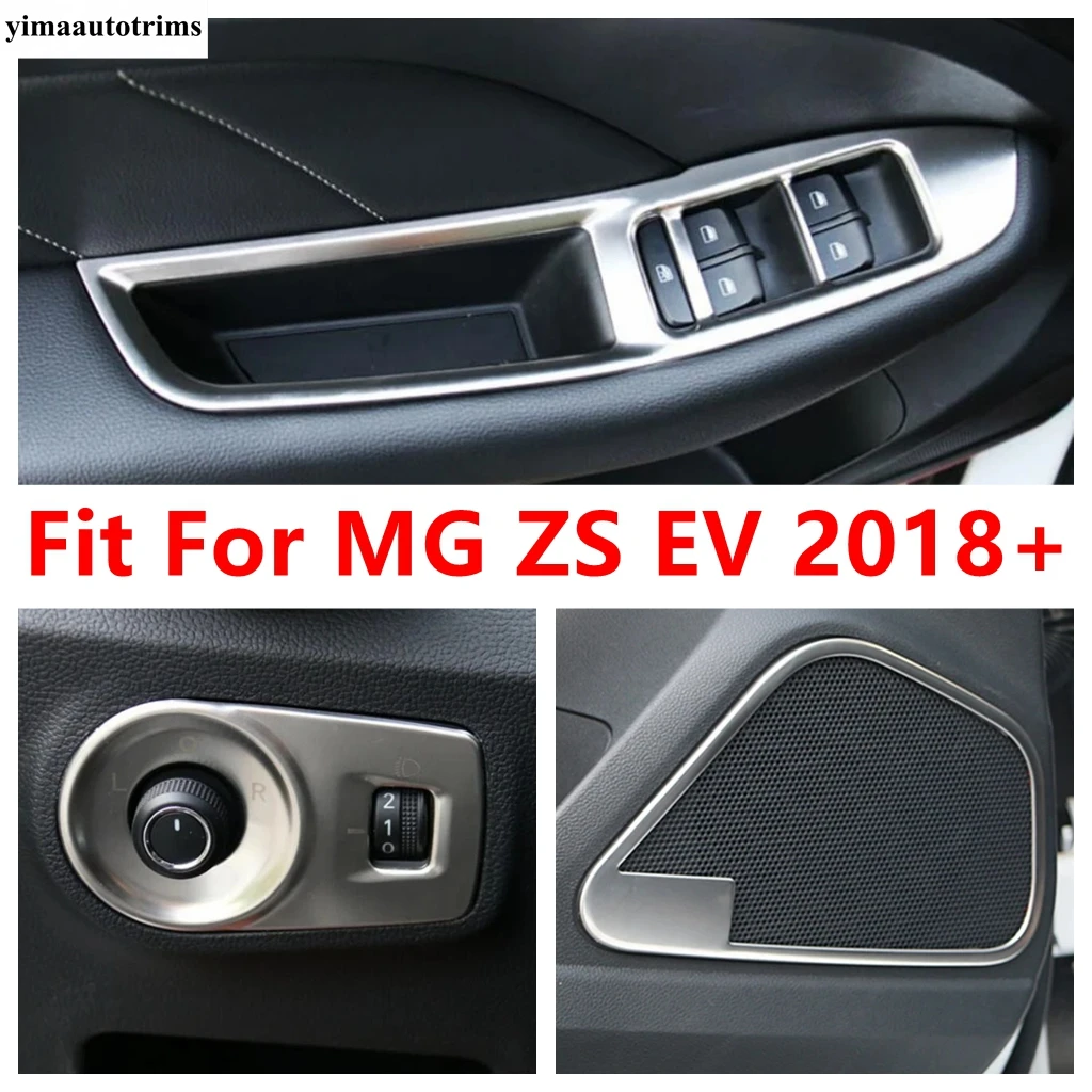 

Car Window Lift / Rearview Mirror Adjust Button / Door Speaker Cover Trim For MG ZS EV 2018 - 2023 Stainless Steel Accessories