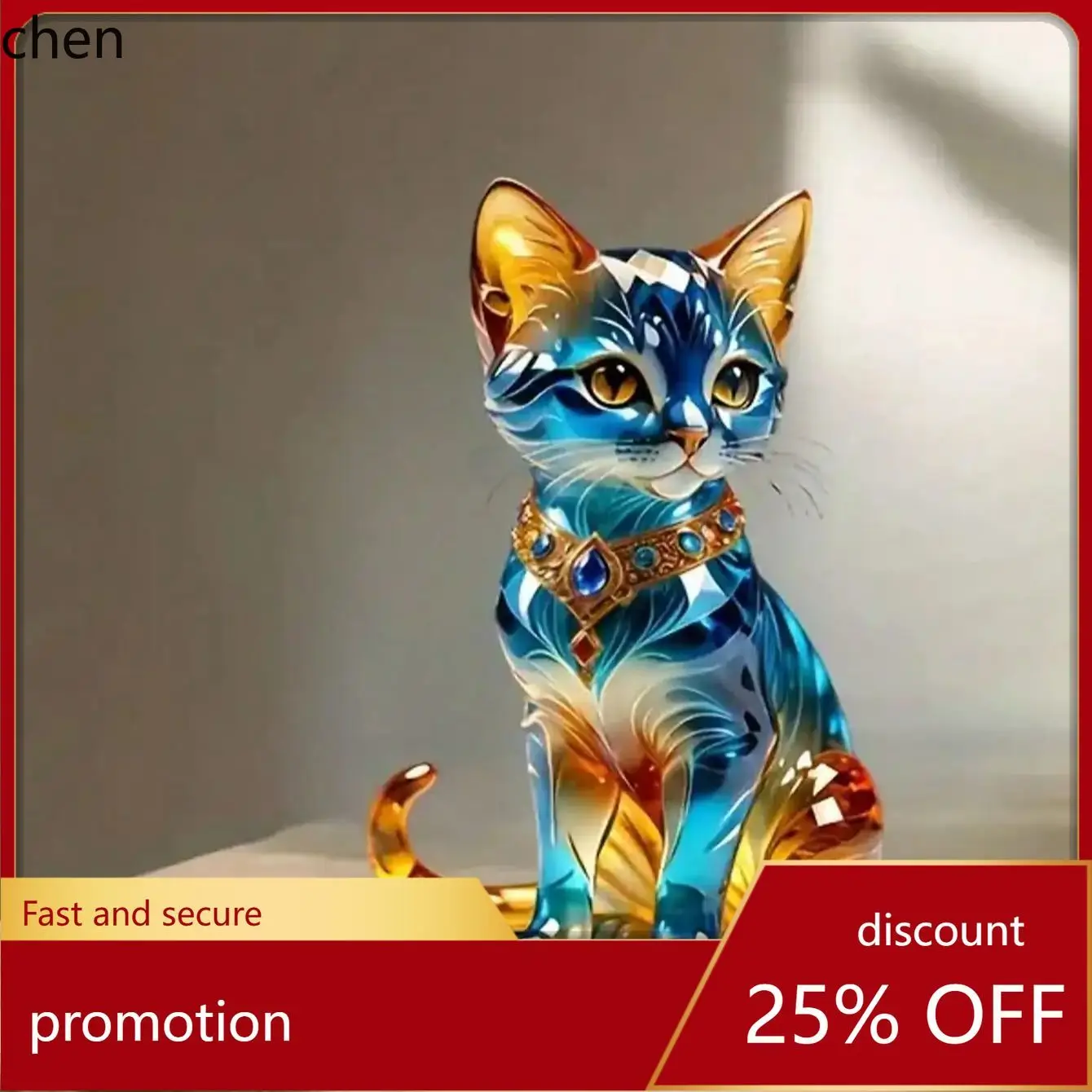 

HT Elegant exotic cat table decoration sculptures, home and office decorations, classic animal themed Thanksgiving decorations