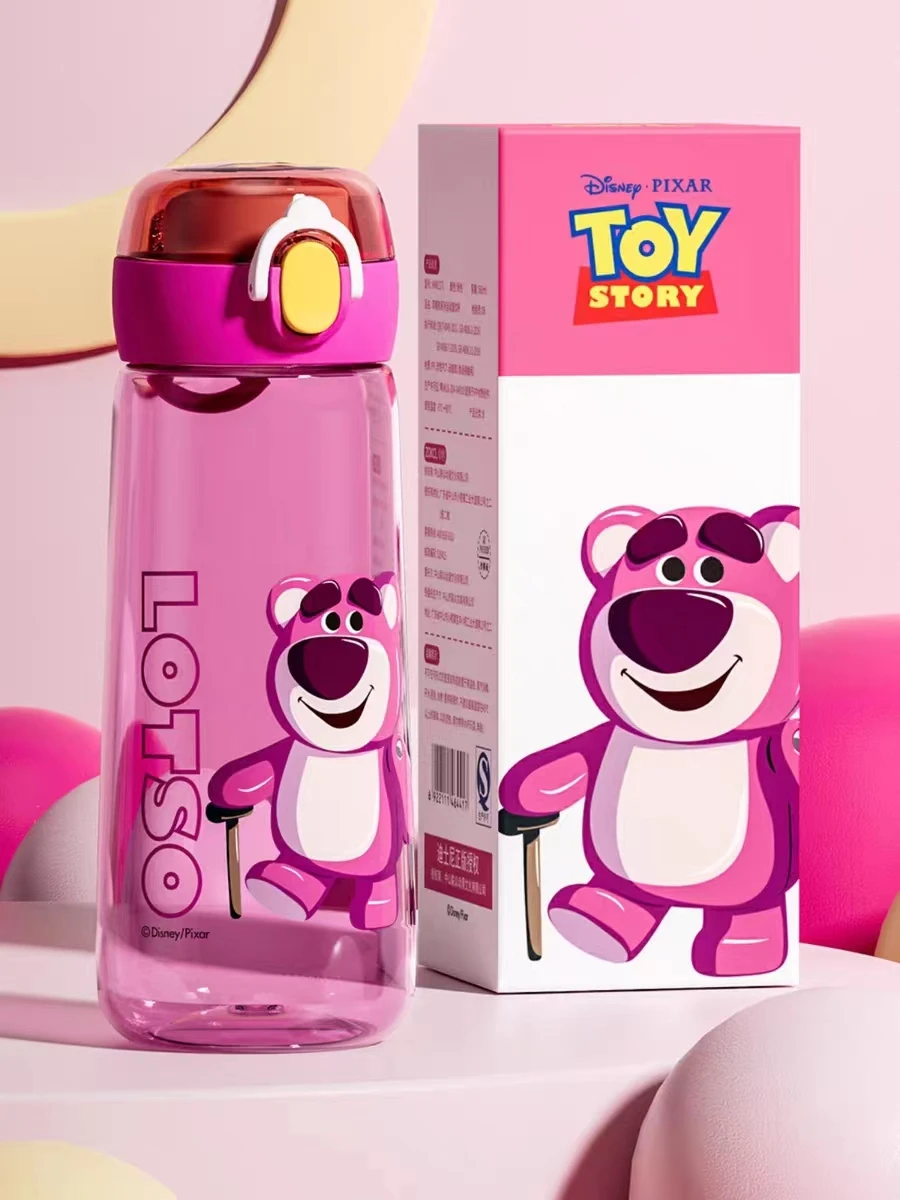 Disney Lotso Summer Water Cup For Boys Girls Duck Mickey Water Bottle Direct Cup Tritan Portable Plastic Drink Water Bottles