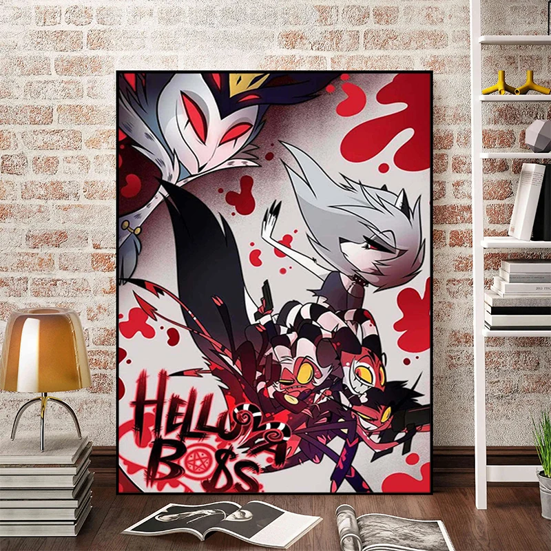 

Canvas Anime Poster Helluva Boss Cute Room Decor Paintings for Bedroom Home and Decoration Decorative Painting Wall Art Posters