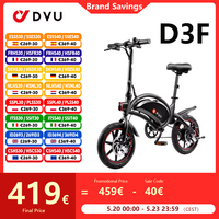 DYU D3F Electric Bike 250W Folding Electric Bicycle 36V 10AH Lithium Battery Assist Ebike 25km/h Max speed 14 Inch for Outdoor